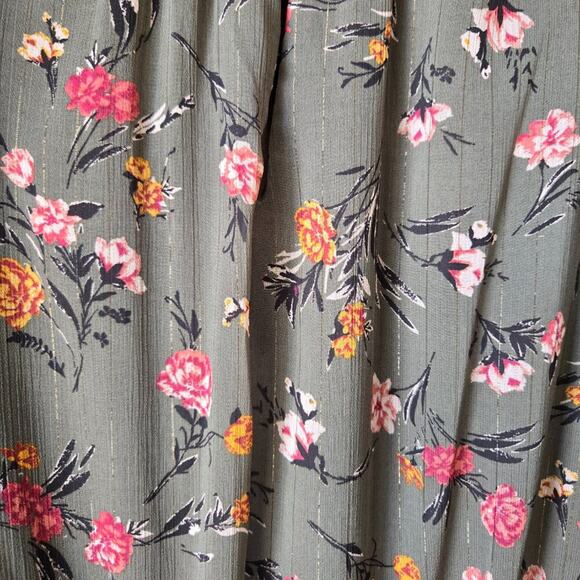 Drew Floral Pinstripe Keyhole Mini Dress Size Small - Picture 4 of 4